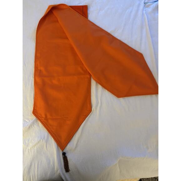 Orange Velvet Halloween Table Runner Pumpkin Appliques Beaded Tassels Home Decor - Picture 8 of 8